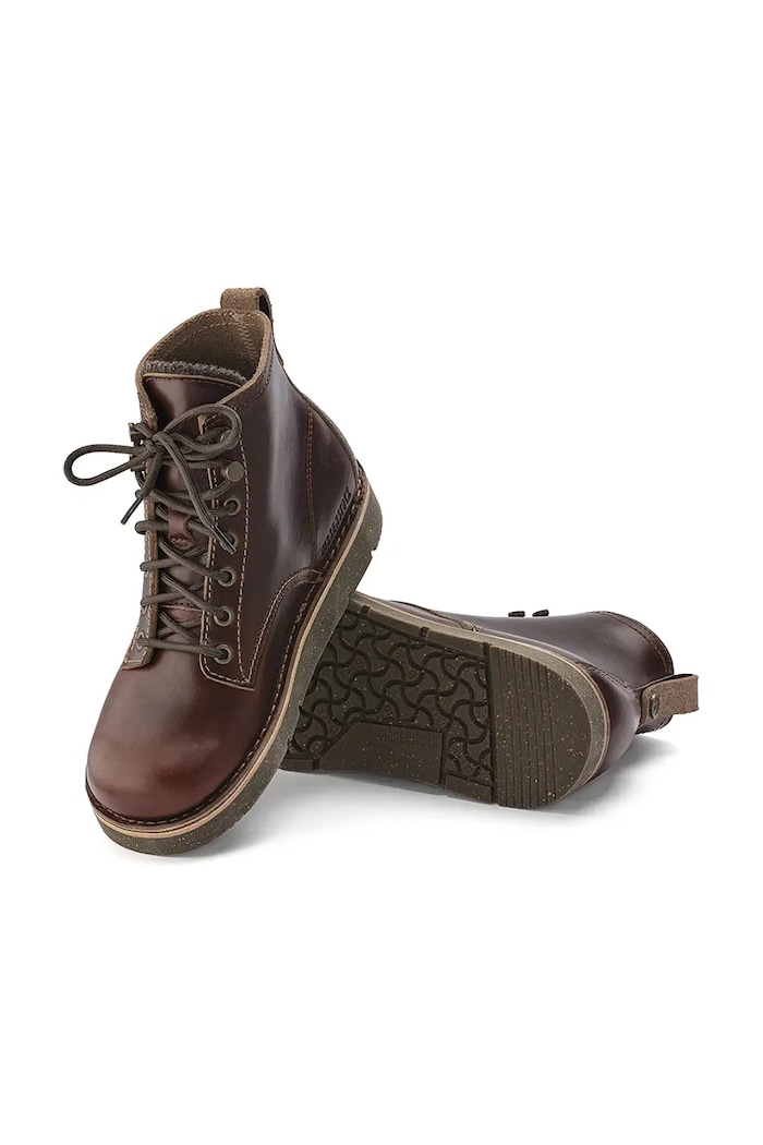 Δερμάτινα παπούτσια Birkenstock Birmingham Lace Mid M 1023698 καφέ