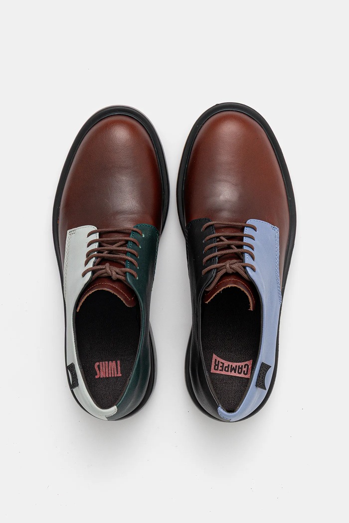 Camper δερμάτινα παπούτσια Twins casual καφέ K100979.015