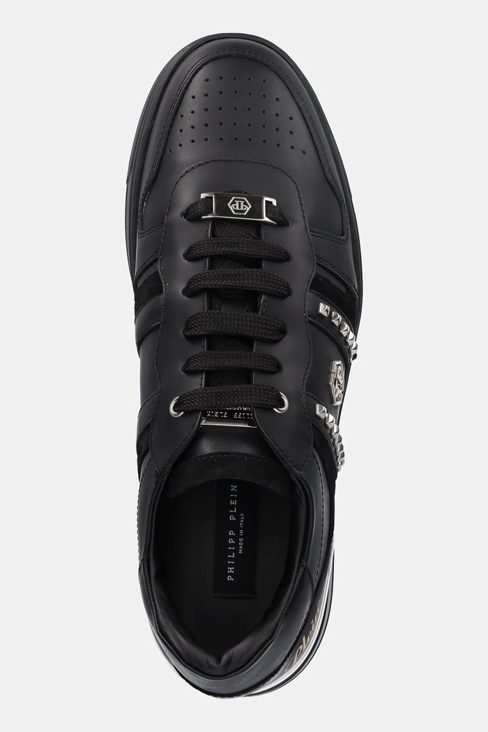 Kožené tenisky Philipp Plein Lo-Top čierna USC0821.PLE022N.0202