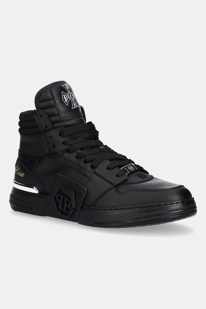 Kožené tenisky Philipp Plein Phantom Kicks High Top iný čierna USC0822.PLE075N.0202