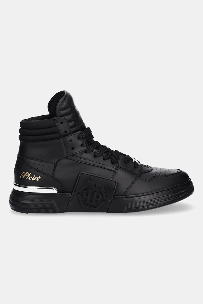 Kožené tenisky Philipp Plein Phantom Kicks High Top USC0822.PLE075N.0202 čierna AW25