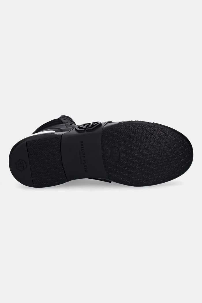 Kožené tenisky Philipp Plein Phantom Kicks High Top USC0822.PLE075N.0202 čierna