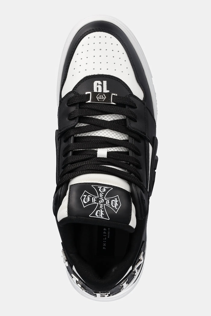 Philipp Plein sneakersy skórzane Lo-Top czarny USC0824.PLE075N.0102