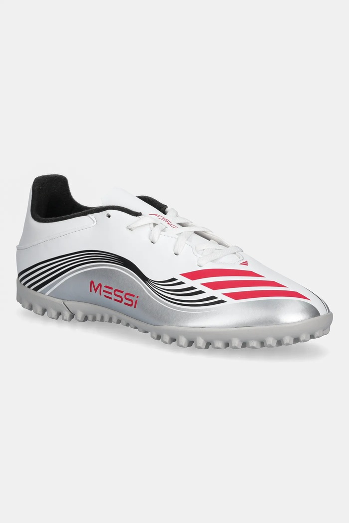 adidas Performance obuwie piłkarskie F50 Messi Club TF imitacja skóry licowej biały JP7445