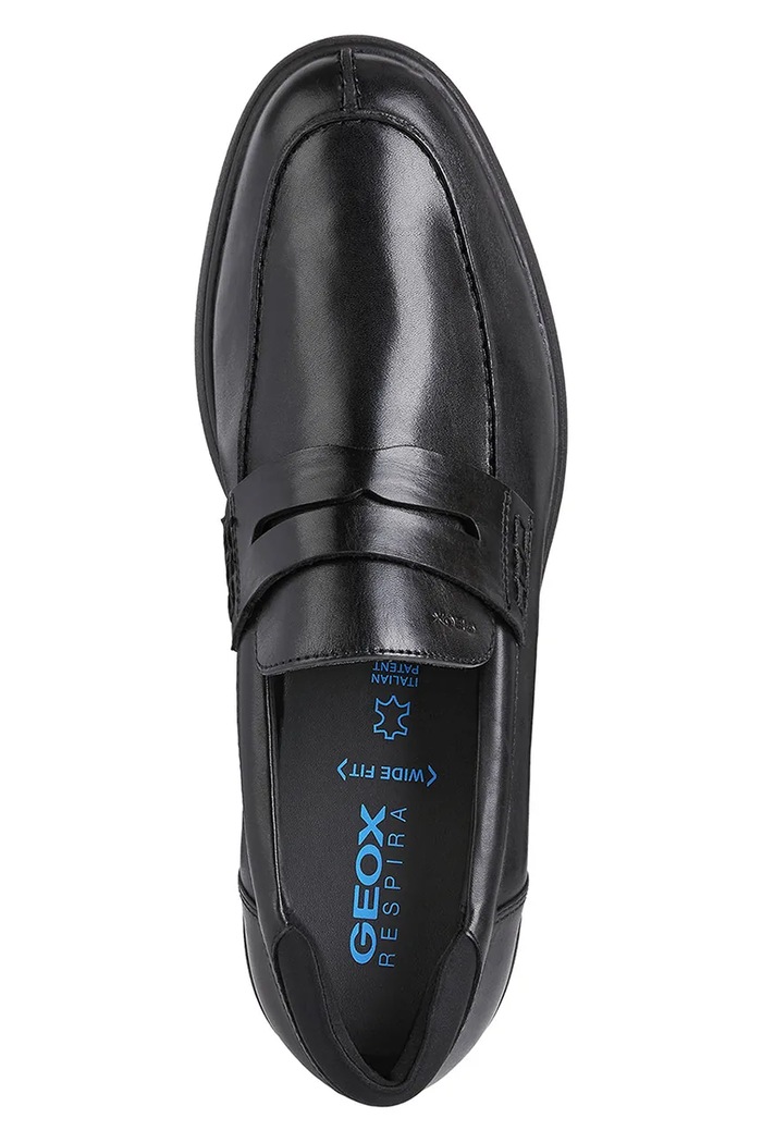 Usnjeni mokasini Geox U SPHERICA EC11 WIDE U25EMB.00043.C9999 črna