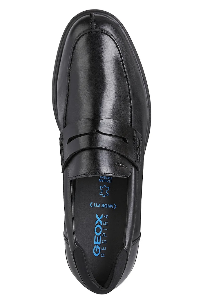 Usnjeni mokasini Geox U SPHERICA EC11 WIDE U25EMB.00043.C9999 črna