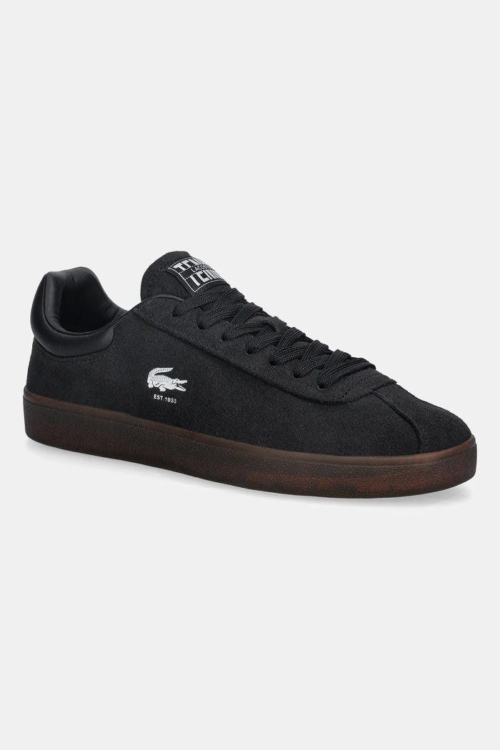 Σουέτ sneakers Lacoste Baseshot Sneakers δέρμα σαμουά μαύρο 50SMA0026