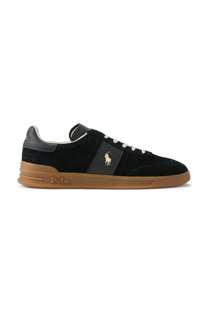Кожаные кроссовки Polo Ralph Lauren Hrt Aera Pp низкая чёрный 809978010001.001