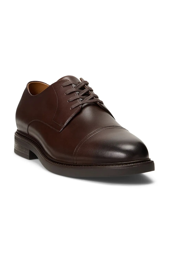 Δερμάτινα κλειστά παπούτσια Polo Ralph Lauren Asher Derby 803978018001.201 καφέ AW25