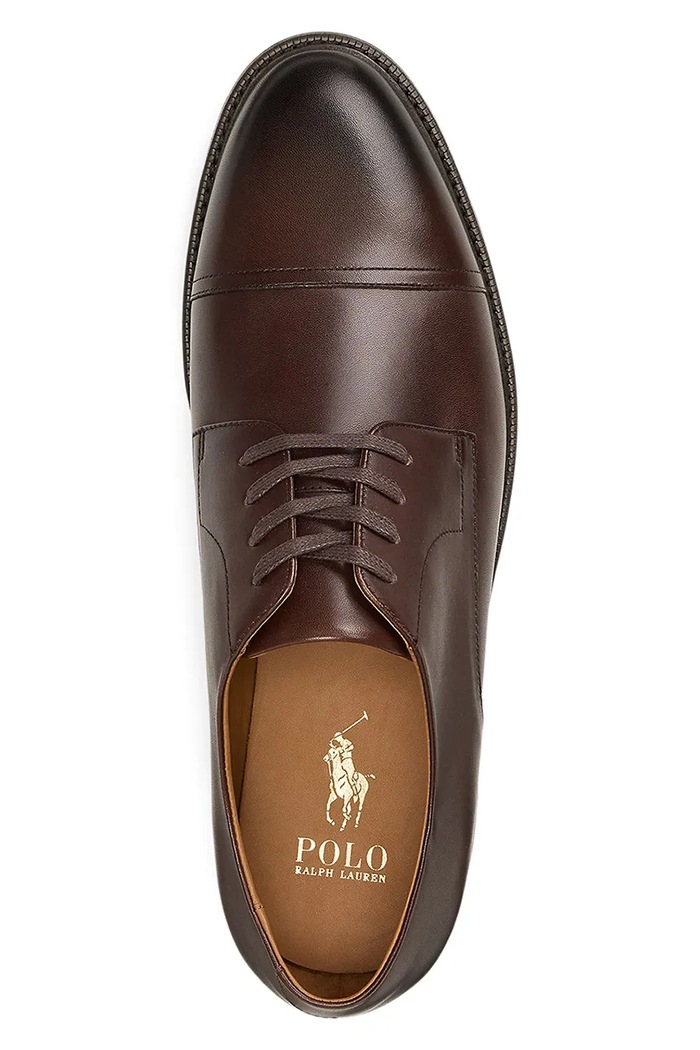 Δερμάτινα κλειστά παπούτσια Polo Ralph Lauren Asher Derby καφέ 803978018001.201