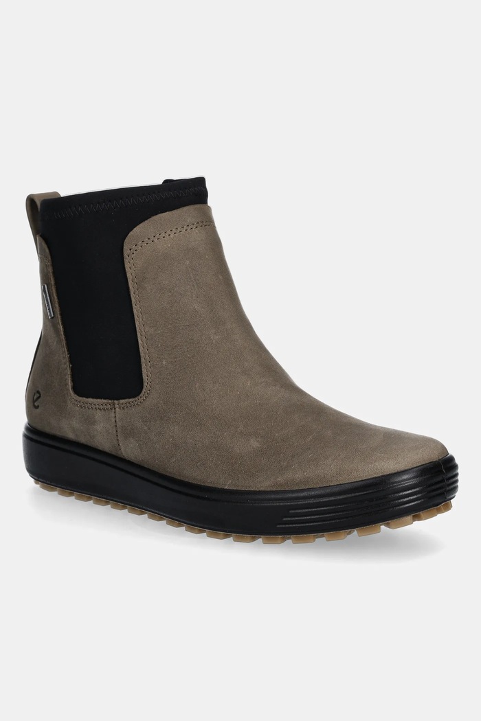 Boty s gumou Ecco Soft 7 Tred Chelsea Gtx textilní zelená 450463.02559