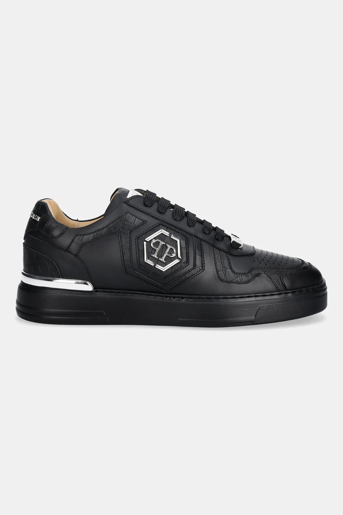 Kožené tenisky Philipp Plein Low Top USC0757.PLE075.0202 čierna AW25