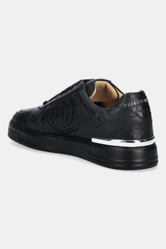Obuv Kožené tenisky Philipp Plein Low Top USC0757.PLE075.0202 čierna