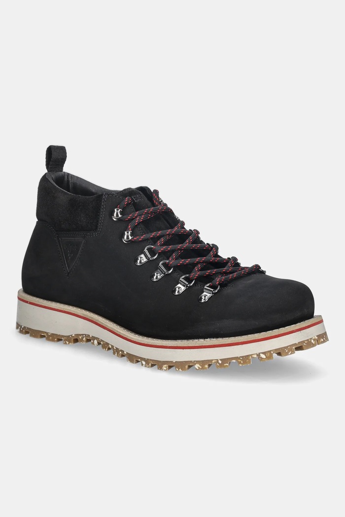 Guess pantofi de piele KURMA casual negru FMFKUR.LEA10.BLACK