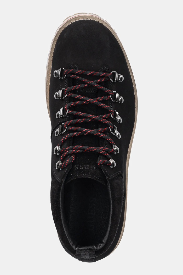 Guess pantofi de piele KURMA negru FMFKUR.LEA10.BLACK