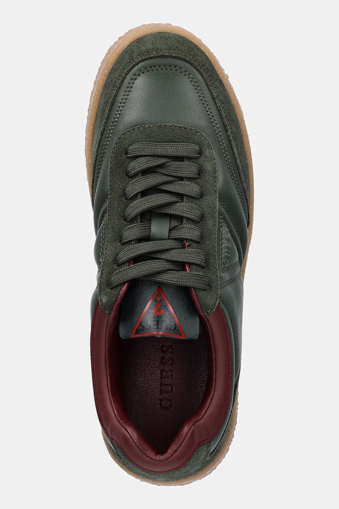 Kožené tenisky Guess WIMOH zelená FMFMOH.LEA12.GREEN