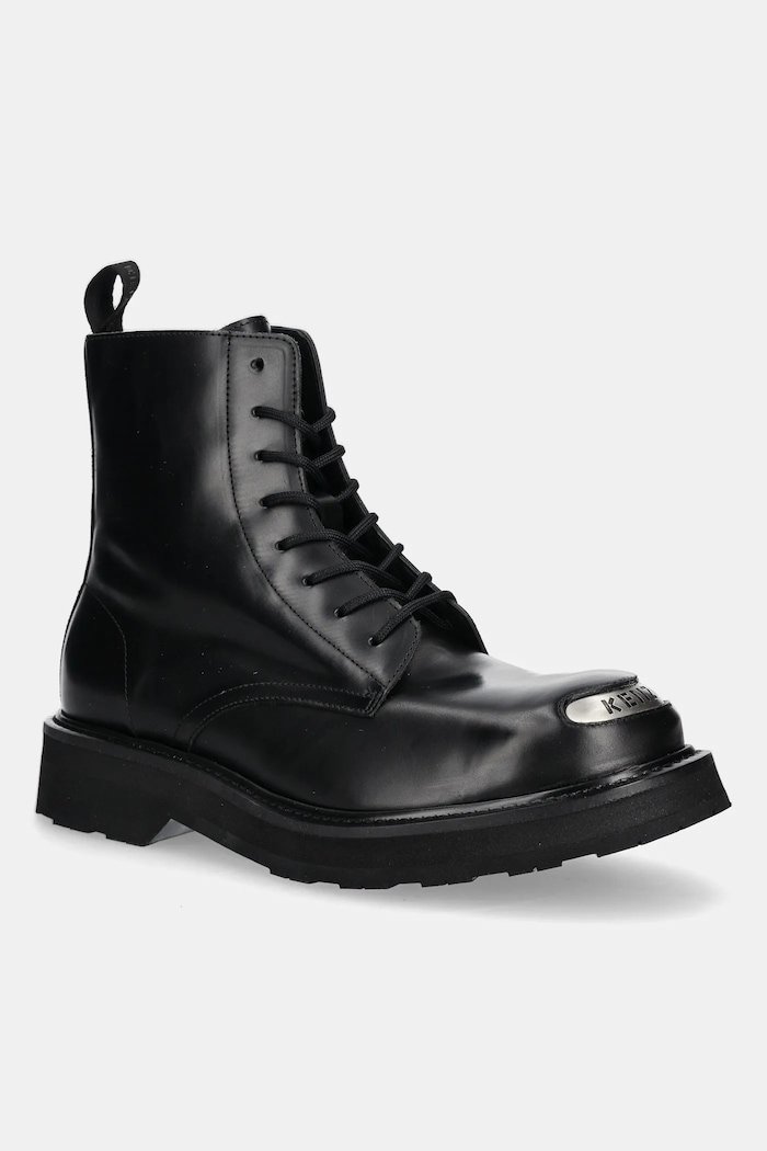 Δερμάτινες μπότες πεζοπορίας Kenzo Smile Lace Up Boots λείο δέρμα μαύρο FF65BT111L52.99