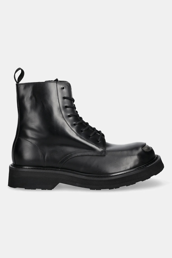Δερμάτινες μπότες πεζοπορίας Kenzo Smile Lace Up Boots FF65BT111L52.99 μαύρο AW25