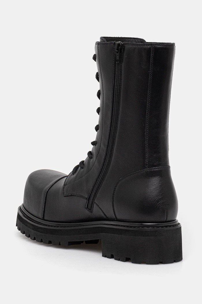 Încălțăminte VETEMENTS bocanci de piele Stomp Combat Boot UH76BT800B negru