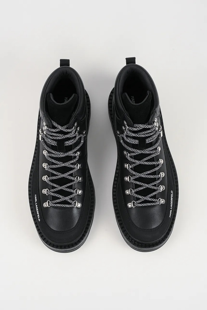 Scarpe in pelle MILES HIKER Karl Lagerfeld KL10245.000 nero