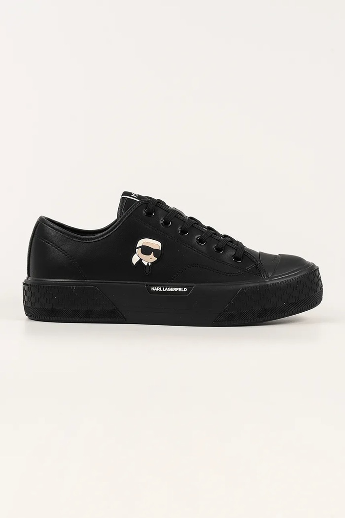 Високи кецове Karl Lagerfeld KAMPUS MAX гладка кожа черен KL95025.00X