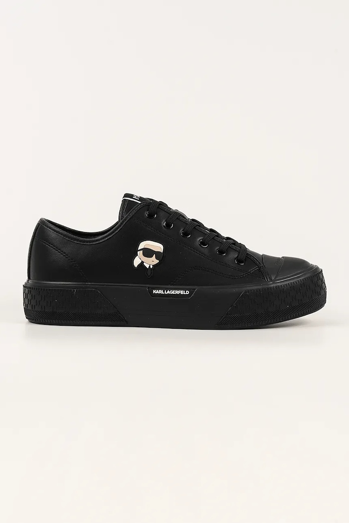 Високи кецове Karl Lagerfeld KAMPUS MAX гладка кожа черен KL95025.00X