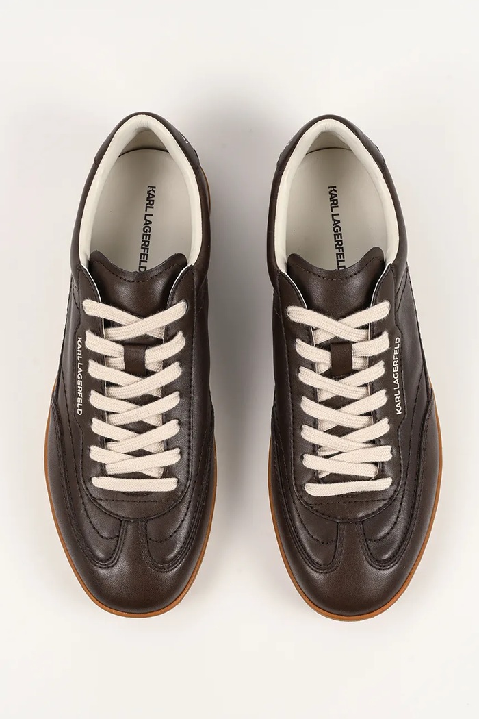 Karl Lagerfeld sneakersy skórzane KANDIDATE brązowy KL53825A.0CH