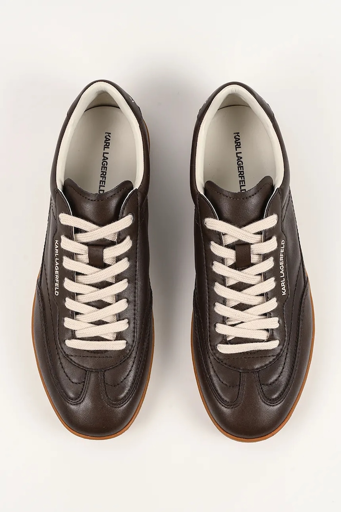 Karl Lagerfeld sneakersy skórzane KANDIDATE brązowy KL53825A.0CH