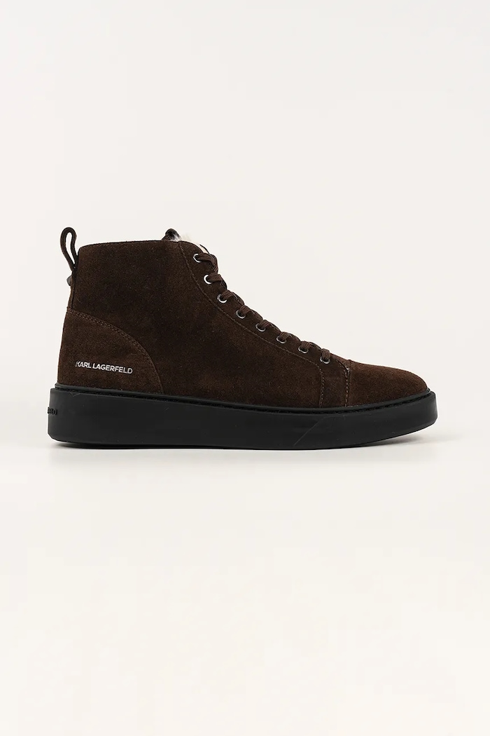 Karl Lagerfeld velúr teniszcipő FLINT II barna KL53353L.5CH