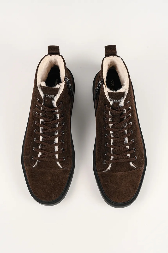 Karl Lagerfeld velúr teniszcipő FLINT II barna KL53353L.5CH