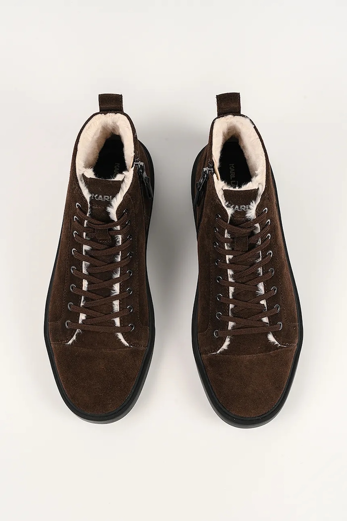 Karl Lagerfeld velúr teniszcipő FLINT II barna KL53353L.5CH