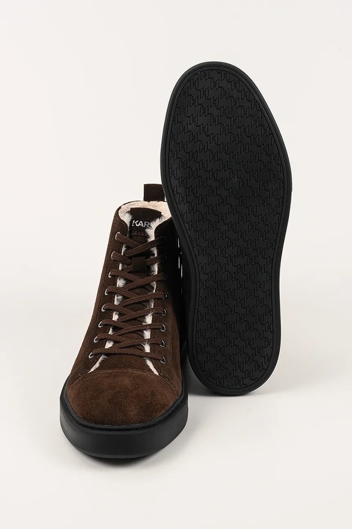 Karl Lagerfeld velúr teniszcipő FLINT II KL53353L.5CH barna