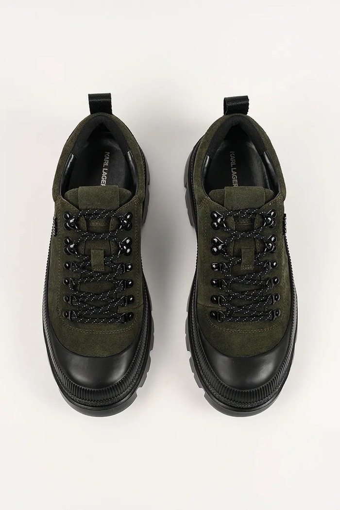 Karl Lagerfeld teniși de piele TREKKA MENS verde KL25227.5KK