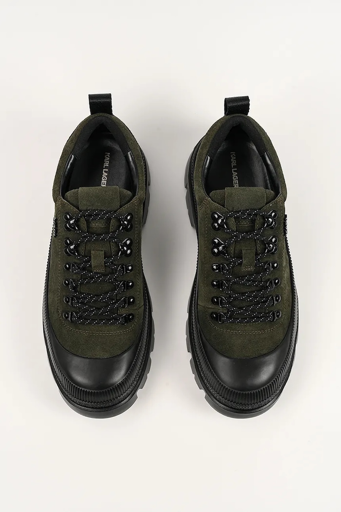 Karl Lagerfeld teniși de piele TREKKA MENS verde KL25227.5KK