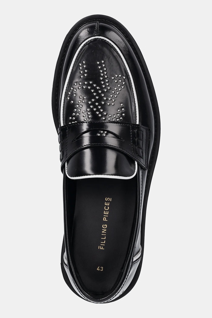 Kožené poltopánky Filling Pieces Loafer Gowtu Studs čierna 122511303255