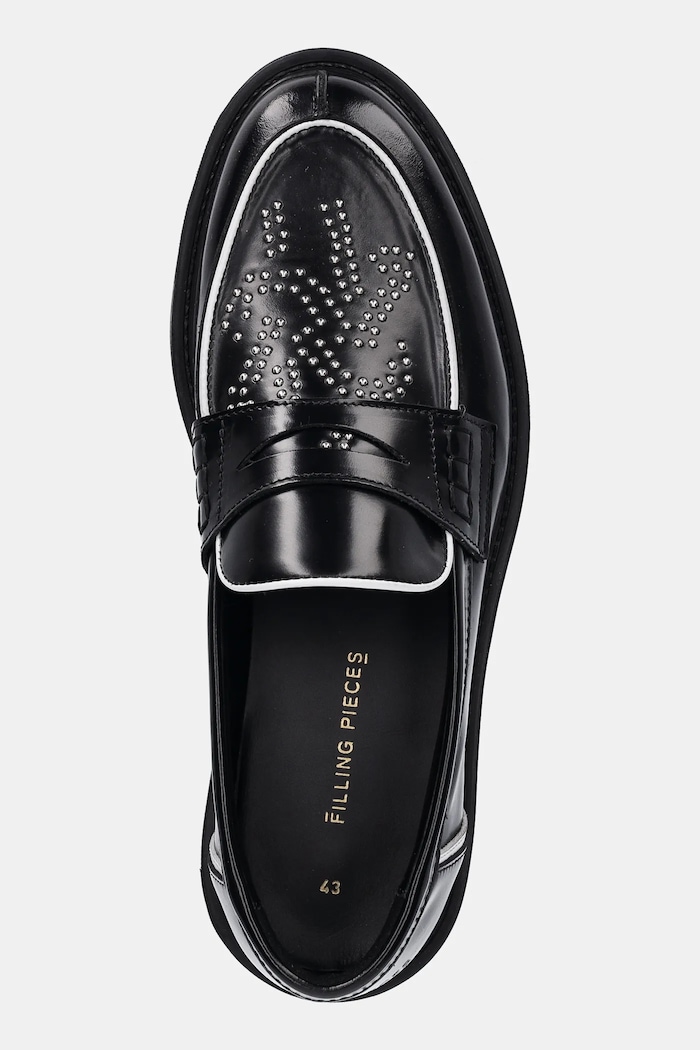 Kožené poltopánky Filling Pieces Loafer Gowtu Studs čierna 122511303255