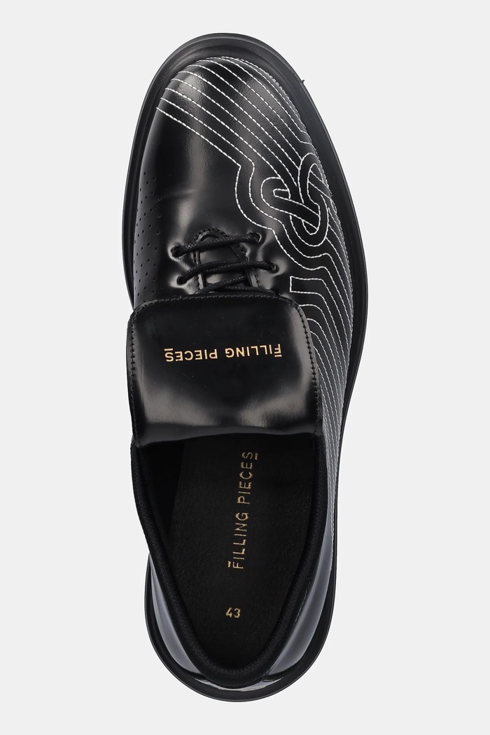 Кожени половинки обувки Filling Pieces Derby Football черен 122511312148