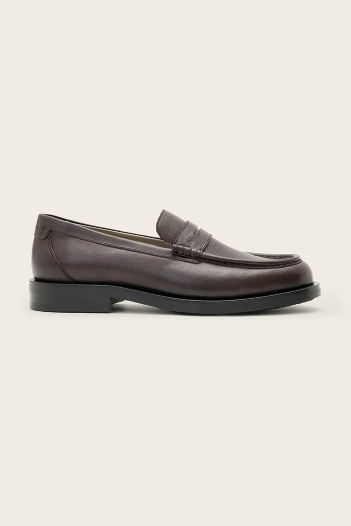 Шкіряні мокасини AllSaints BLOOM LOAFER elegant бордо M021FC.OXR