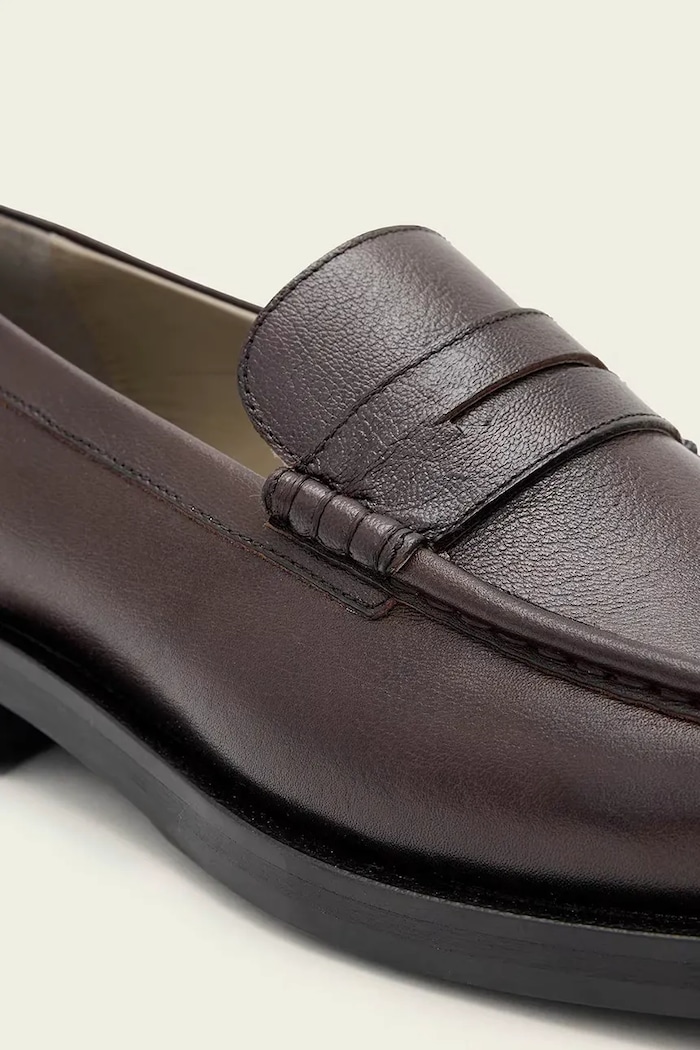 Шкіряні мокасини AllSaints BLOOM LOAFER бордо M021FC.OXR
