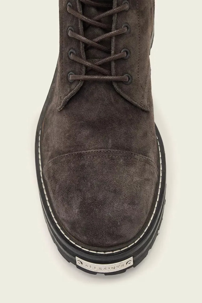 AllSaints pantofi de piele întoarsă Hank Suede Boot M005FB gri