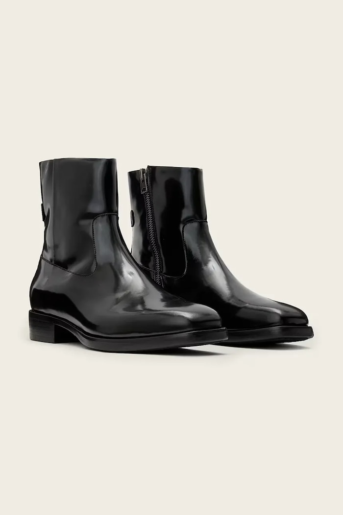 AllSaints Ghete de piele Milton Boot M031FD negru AW25