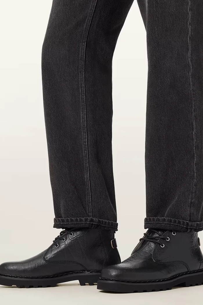 Kožené poltopánky AllSaints Skiff Mid Boot M028FD