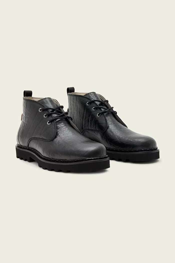 Kožené poltopánky AllSaints Skiff Mid Boot M028FD čierna AW25