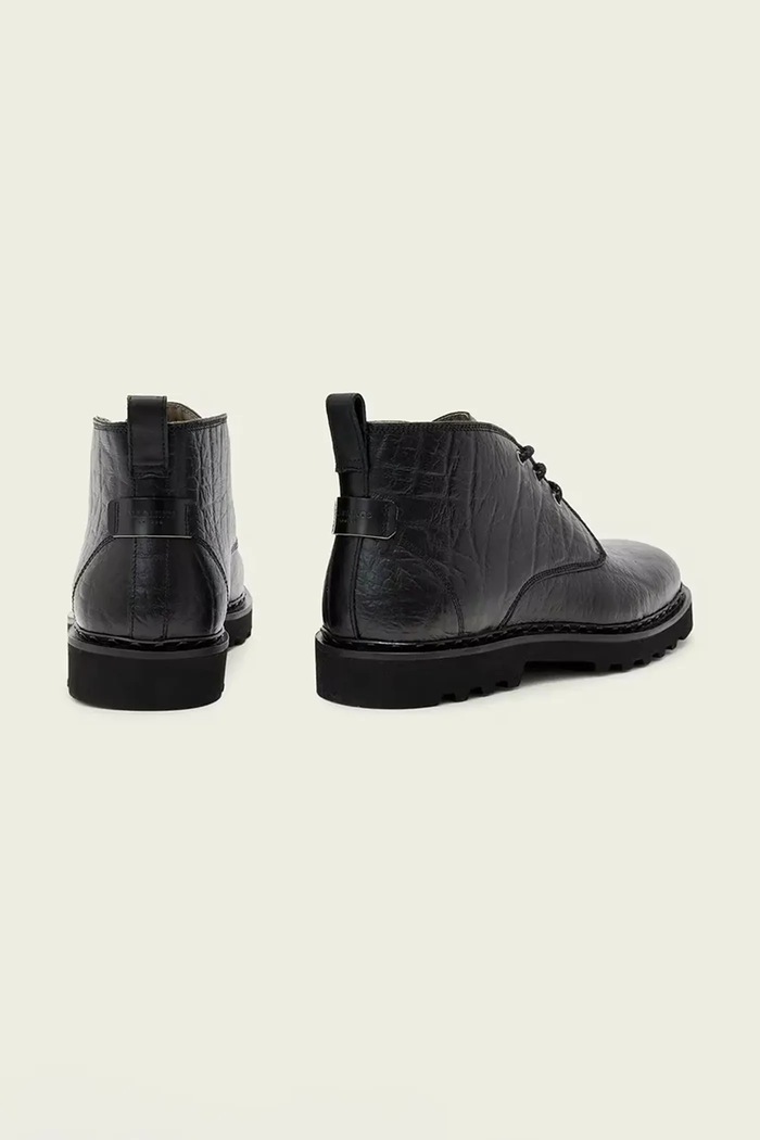Obuv Kožené poltopánky AllSaints Skiff Mid Boot M028FD čierna