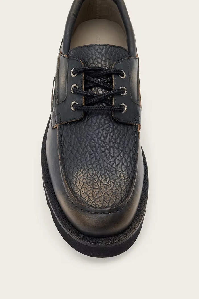 AllSaints bőr félcipő SKIFF SHOE M013FC fekete