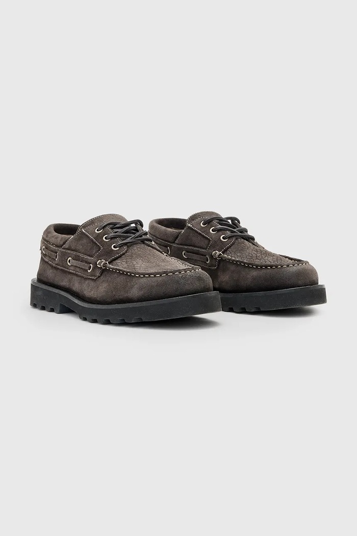 AllSaints Półbuty skórzane SKIFF SUEDE SHOE M012FC.WRG szary AW25