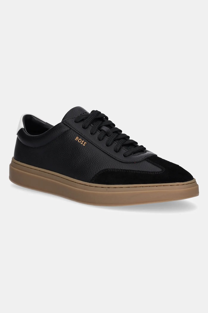 BOSS Sneakersy skórzane Kieran czarny 50552852.012