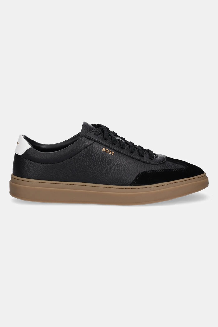 BOSS Sneakersy skórzane Kieran 50552852.012 czarny AW25