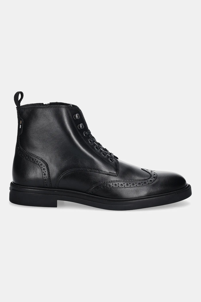 Kožené boty BOSS Calev 50552551.001 černá AW25