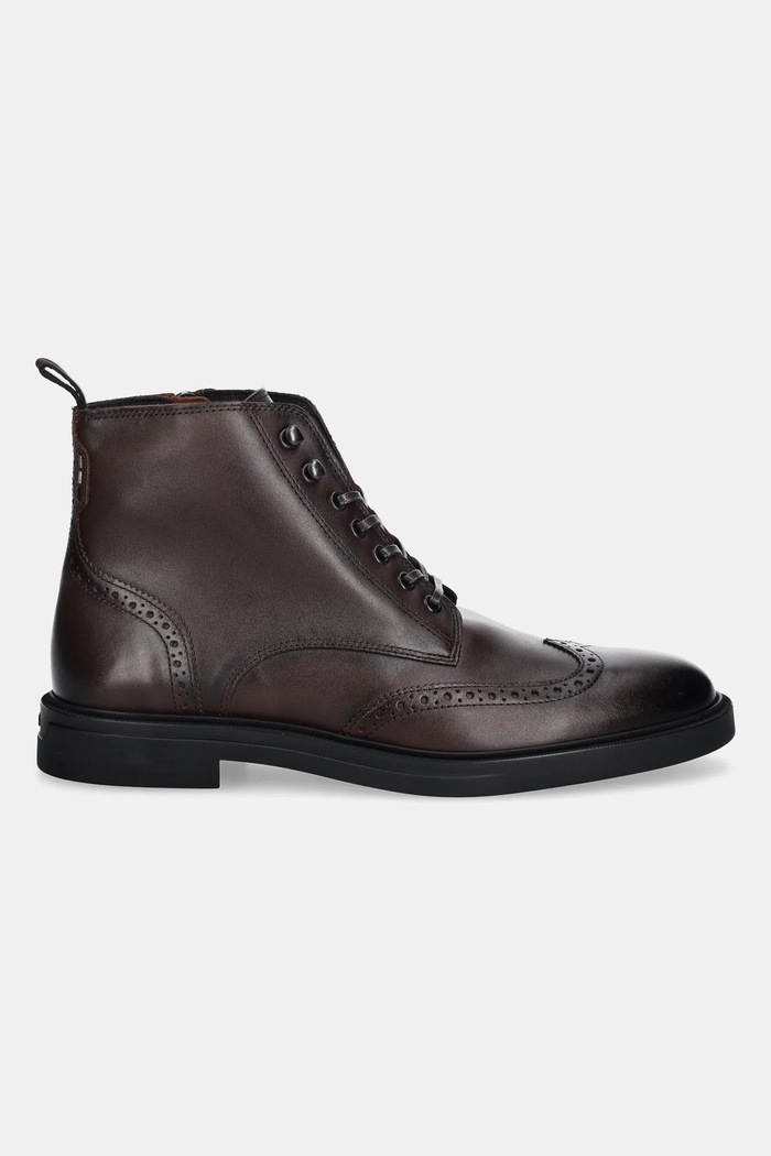 Kožené boty BOSS Calev 50552551.201 hnědá AW25